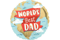 Foil Balloon - "WORLD'S Best DAD" - 45 cm